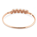 White Rose Gold-Plated Cubic Zirconia Flowers Kada Bracelet